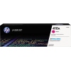 HP Toner 410A magenta in einer Kartonverpackung mit Markennamen und Produktdetails.