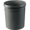 Dunkelgrauer Papierkorb mit ergonomischem Griffrand und stabiler Standfläche.