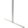 Weißer, metallischer Stabfuß für freistehende Tafeln mit rechteckiger Standfläche.