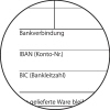 Rechnungsblock mit vorgedruckten Feldern zur Dokumentation von Bankverbindungen und Rechnungen.