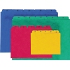 Bunte Leitkarten in verschiedenen Farben und Größen, mit alphabetischen Tab-Aufteilungen.