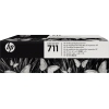 HP Druckkopf 711 in Verpackung mit Schmetterlingsmotiv auf schwarzem Hintergrund.