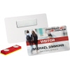 Magnet Namensschild mit Metallplättchen, selbstklebender Folie und zwei Magnetpunkten.