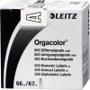 Leitz Buchstabensignal Orgacolor® in weiß, verpackt in einer Box, für Beschriftungen.