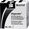 Schwarze Leitz Buchstabensignale Orgacolor® in Verpackung, geeignet für Farbkodierung.