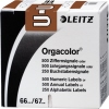 Leitz Buchstabensignal Orgacolor® in braun, verpackt in einer Box.