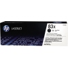 HP Toner in schwarzer Kartonverpackung für LaserJet-Drucker, Modell 83X.