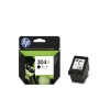 Schwarze HP Tintenpatrone 304XL in Verpackung, neben der Patrone auf weißem Hintergrund.