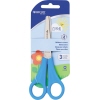 Bastelschere für Kinder in hellblau mit abgerundeten Spitzen und 5 cm-Maßeinteilung auf der Klinge.