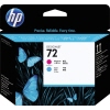 HP Druckkopf 72 in cyan und magenta, verpackt mit Schmetterlingsmotiv und Produktdetails.