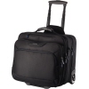 Schwarzer Notebooktrolley mit Teleskoptrolleysystem und gepolstertem Laptopfach.