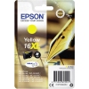 Epson Tintenpatrone 16XL gelb in Verpackung mit Produktinformationen und Symbolen.