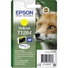 Epson Tintenpatrone T1284 gelb in Verpackung mit Tiermotiv im Hintergrund.