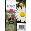 Magenta Tintenpatrone 18XL von Epson in Verpackung mit Blütenmotiv.