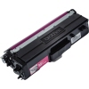 Toner in magenta für Drucker, gesehen von der Seite mit sichtbarem Label und Anschluss.