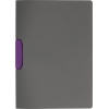 graue Klemmmappe mit lila Clipverschluss für ungelochte Dokumente