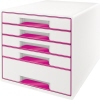 Leitz Schubladenbox WOW CUBE *5 Schubladen* pink/weiß Produktbild pa_produktabbildung_1 S