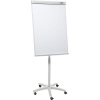 Flipchart auf rollbarem Ständer mit verstellbarer Höhe und Blockhalterung.