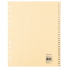 Zahlenregister in Beige mit nummerierten Einträgen von 1 bis 31.