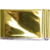 Reflektierende Rettungsdecke in Gold- und Silberfarbe, verpackt in Cellophan.