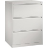 Hängeregistraturschrank mit drei geschlossenen Schubladen in lichtgrau, 787 mm breit.