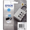 Epson Tintenpatrone 35XL cyan in Verpackung mit Schloss-Symbol und transparentem Blister.