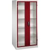 C+P Werkzeugschrank Serie 89 mit Sichtfenster in rubinrot, Stahlkonstruktion, 930 x 1950 x 600 mm.