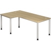 Hammerbacher Schreibtisch in Winkelform, montierbar links oder rechts, aus Eiche.