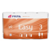 Küchenrolle in orange-weißer Verpackung mit der Bezeichnung "Easy" und Informationen zu 3 Lagen.