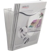 Transparenter Prospekthalter für DIN A4 Unterlagen mit mehreren Dokumenten im Halter.