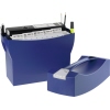 Hängemappenbox SWING-PLUS in Blau mit integriertem Köcher und Beschriftungsschild.