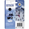 Epson Tintenpatrone 27XXL schwarz in blauer Verpackung mit Abbildung einer Uhr.
