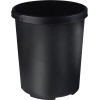 Schwarzer Papierkorb mit 50 l Volumen und ergonomischem Griffrand für einfachen Transport.