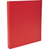 Rotes Ringbuch DIN A4 mit 4 Ringen und Rundmechanik, Ansicht von der Seite.