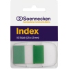 Grünes Haftstreifen Index Set mit 50 Stück im Spender, erhältlich in praktischer Verpackung.
