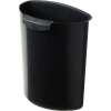 Schwarzer Abfalleinsatz mit halbrunder Form und seitlichem Griff für einfache Handhabung.