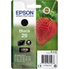 Epson Tintenpatrone 29 schwarz in Verpackung mit Erdbeere auf der Vorderseite.