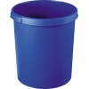 Blauer Papierkorb mit ergonomischem Griffrand und zwei Griffmulden, standfest und stabil.