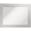 Silberner Magnetrahmen DURAFRAME® im DIN A6 Format mit einer glatten, reflektierenden Vorderseite.