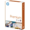 Packung mit HP Kopierpapier Premium DIN A4 80 g/m², orange-braun mit grafischen Elementen.