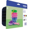 Tintenpatrone in schwarz, cyan, magenta und gelb mit Produktabbildung.