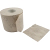 Rolle Toilettenpapier mit floralem Muster und einer abgerissenen Blattseite.
