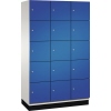 C+P Schließfachschrank Cambio mit Sockel *1.200 x 1.950 x 525 mm (B x H x T)* *15 Fächer* *lichtgrau* enzianblau Produktbild pa_produktabbildung_1 S