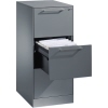 Hängeregistraturschrank in weißaluminium mit geöffnetem Schubladenfach und Inhalt.