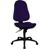 Dunkelblauer Bürodrehstuhl mit ergonomischer Form und fünf Rädern.