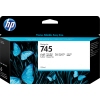 HP Tintenpatrone 745 fotoschwarz 130 ml in Verpackung mit blauen Schmetterlingen.