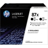 Schwarze HP Toner-Kartuschen 87X im Doppelpack mit JetIntelligence.