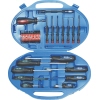 Schraubendreher-Satz in blauem Koffer mit verschiedenen Schraubendrehern und Bit-Aufsätzen.