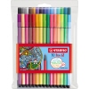 30 Fasermaler in verschiedenen Farben in einer transparenten Kunststoffverpackung.