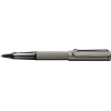 Lamy Tintenroller Lx in ruthenium mit transparentem Schaft und Metallclip, seitliche Ansicht.